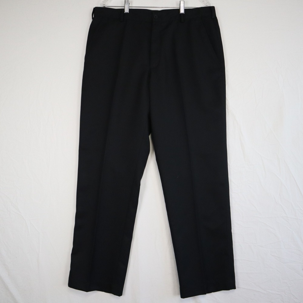 Nike Golf Pants Mens 36x32 Dri-Fit Performance Chino‎ Slacks Flat Front Black